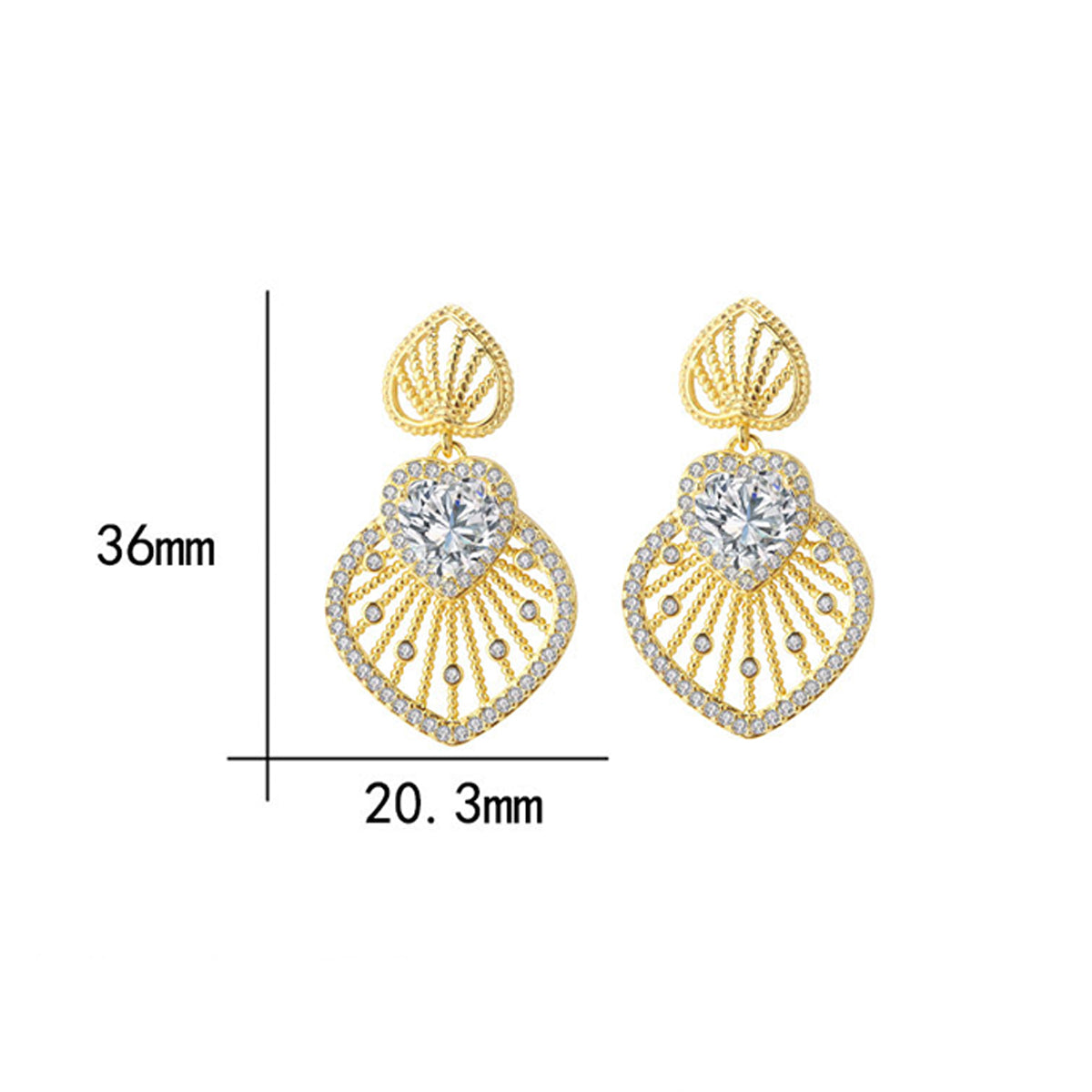 Copper With Gold Plated Fashion Jewelry Earrings