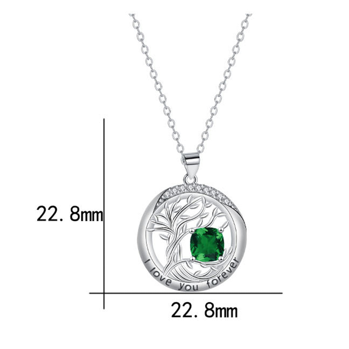 Copper With Silver Plated Circle Tree Pendant Necklace