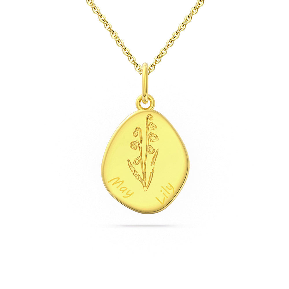 925 Sterling Silver Month Flower Necklace
