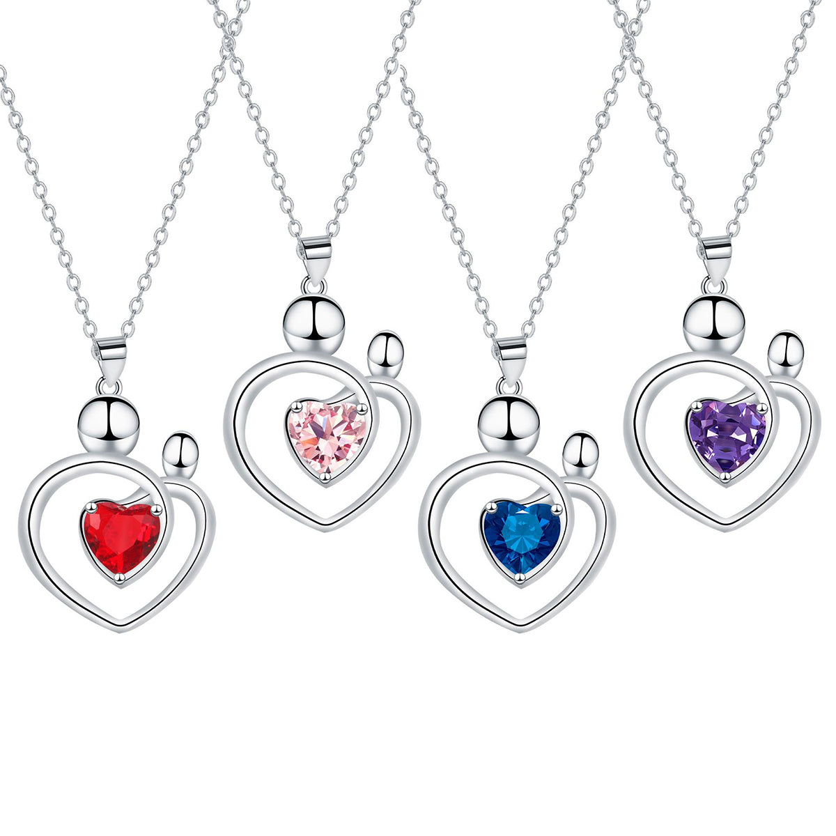 Copper With Silver Plated Heart Pendant Necklace