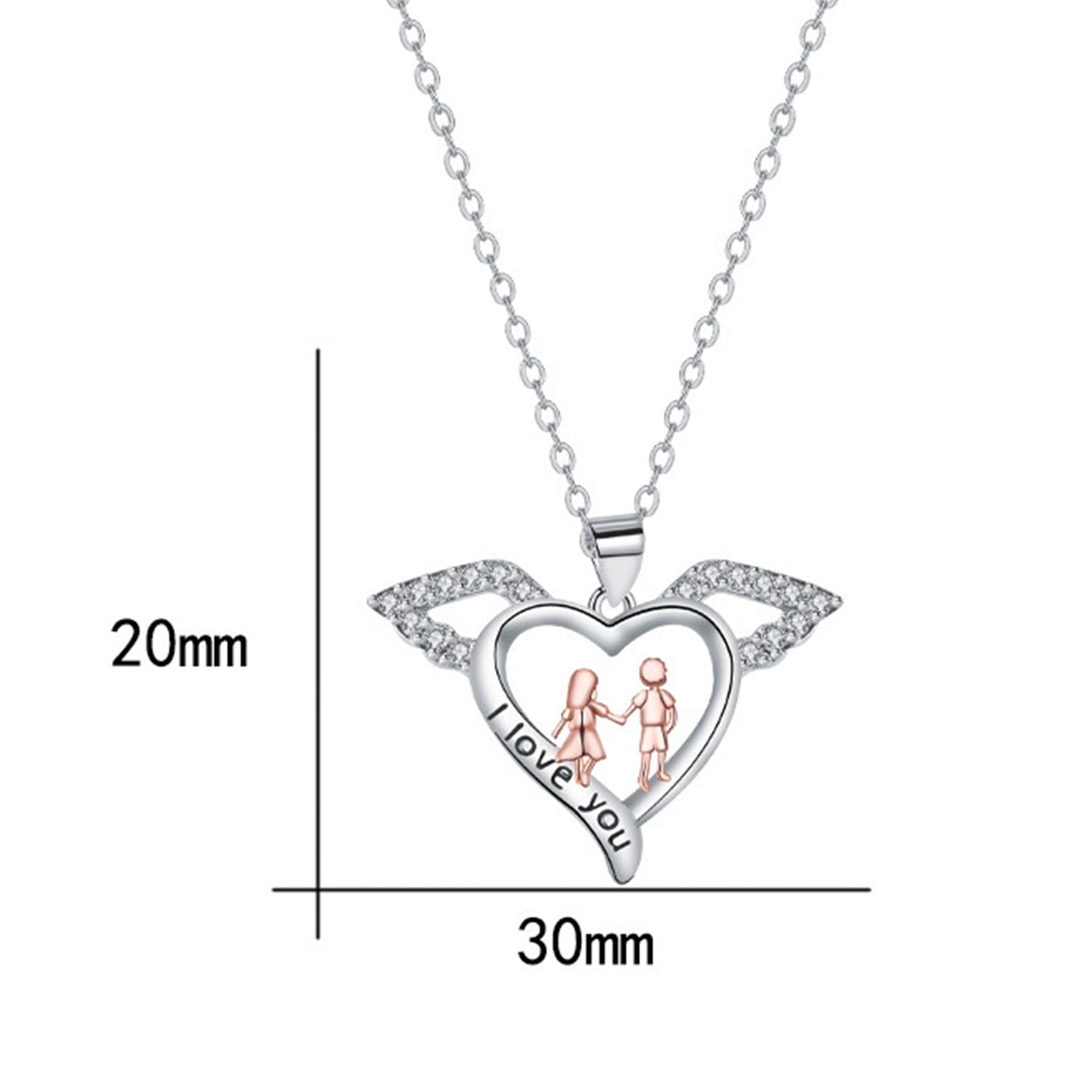 Copper With Silver/Rosegold Plated Heart Pendant Necklace