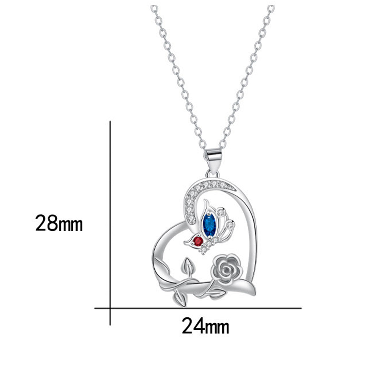 Copper With Silver Plated Heart Pendant Necklace