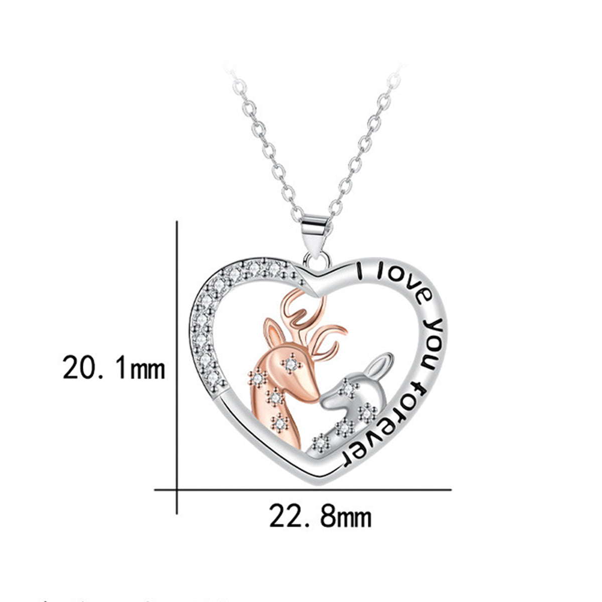 Copper With Silver/Rosegold Plated Heart Pendant Necklace
