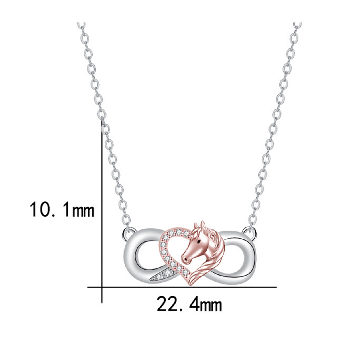 Copper With Silver/Rosegold Plated Infinity Pendant Necklace