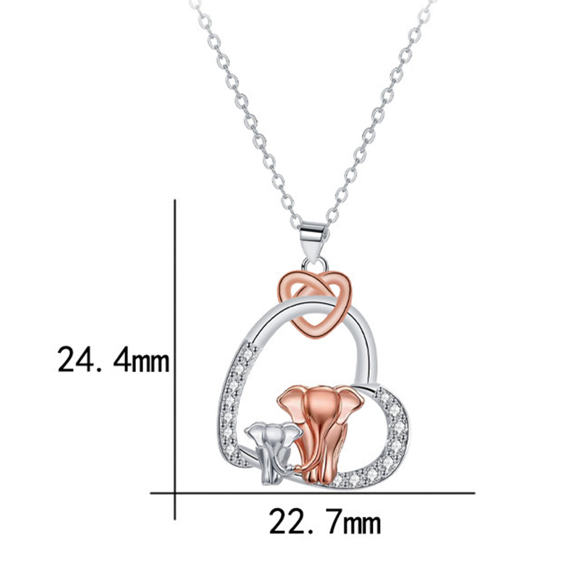 Copper With Silver/Rosegold Plated Heart Pendant Necklace