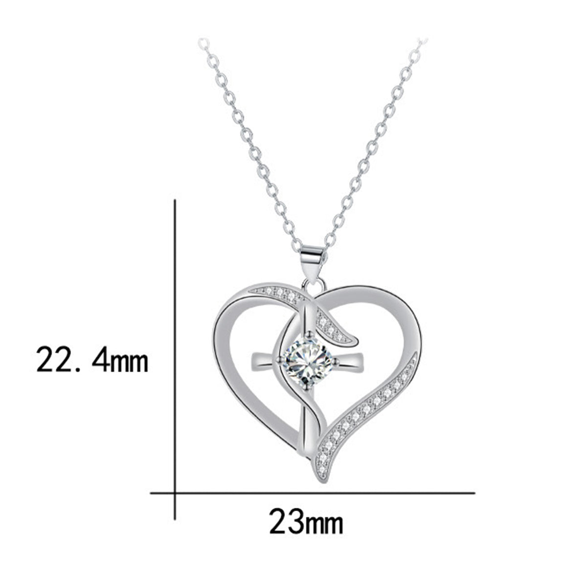 Copper With Silver Plated Heart Pendant Necklace