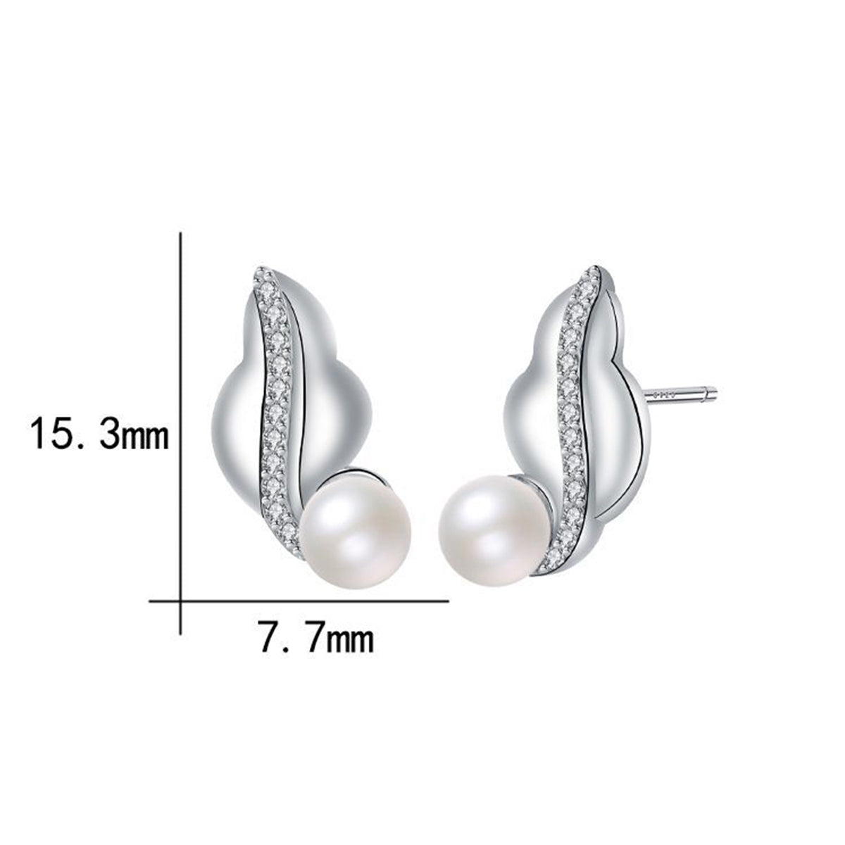 Copper With Silver Plated Fashion Jewelry Pearl Earrings