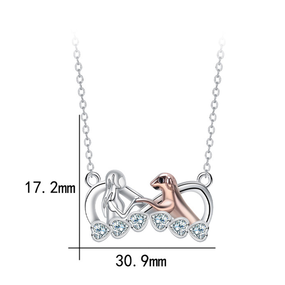 Copper With Silver/Rosgold Plated Infinity Pendant Necklace