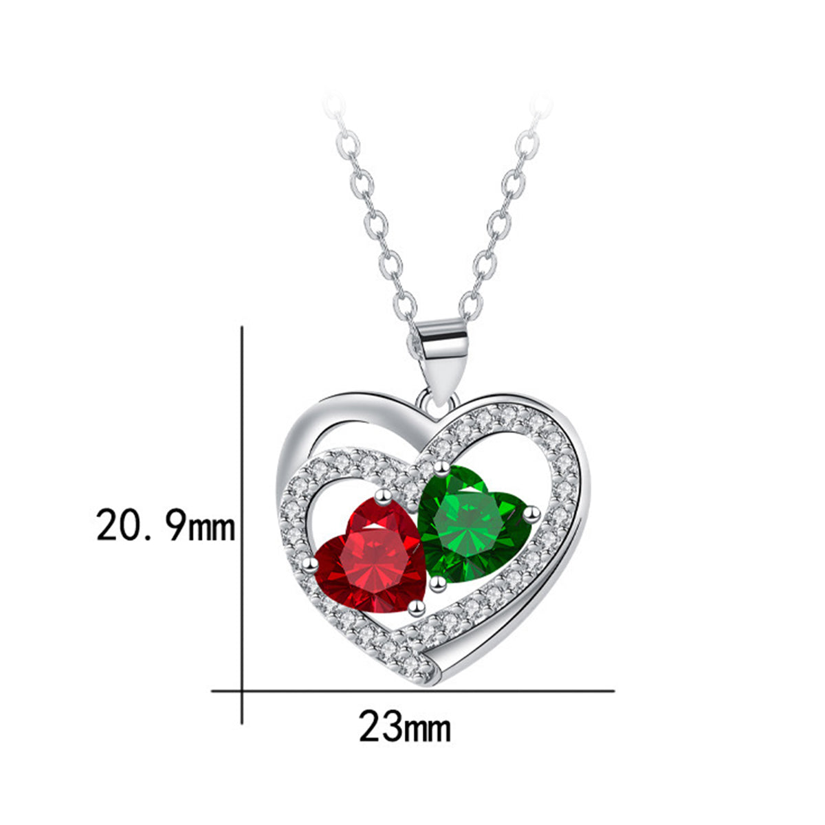 Copper With Silver Plated Heart Pendant Necklace
