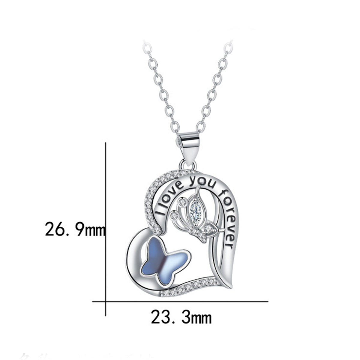 Copper With Silver Plated Heart Pendant Necklace