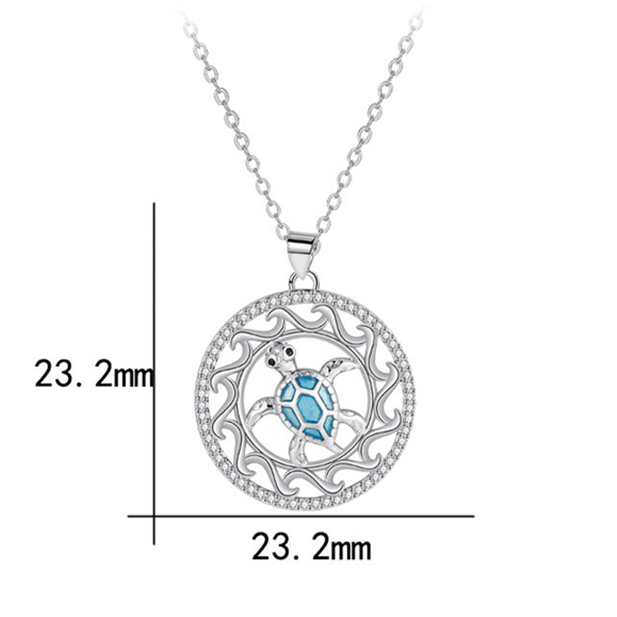 Copper With Silver Plated Turtle Pendant Necklace