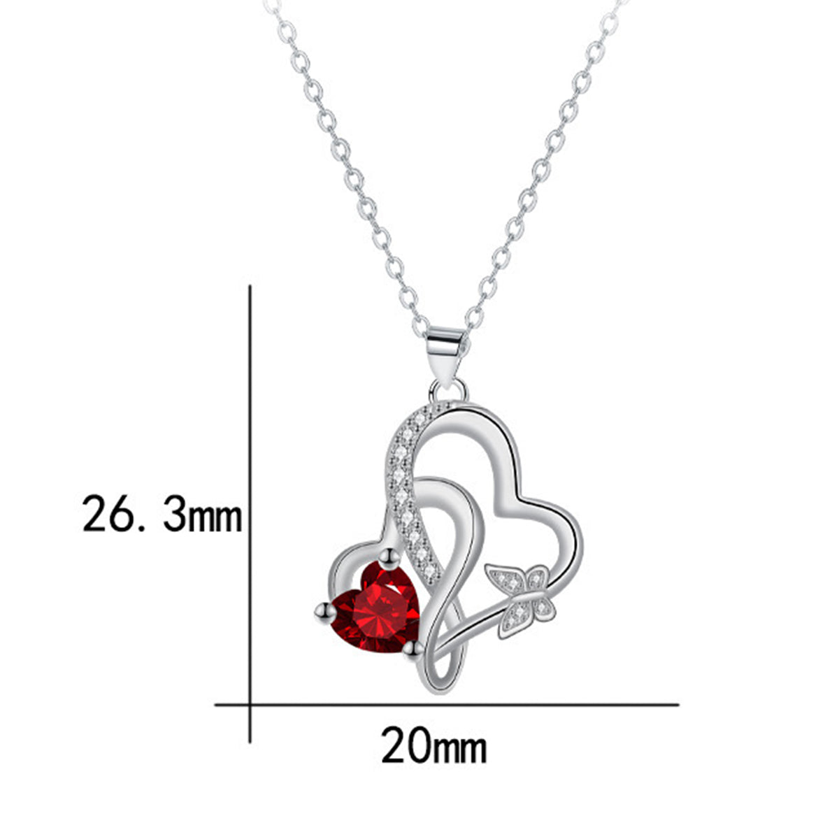 Copper With Silver Plated Heart Pendant Necklace