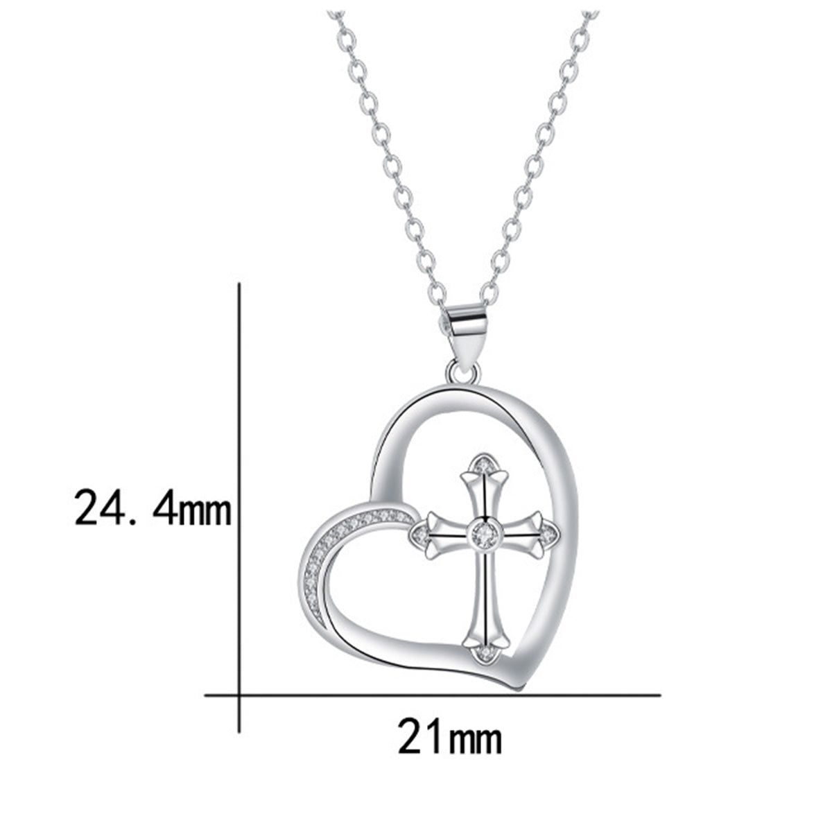 Copper With Silver Plated Heart Pendant Necklace