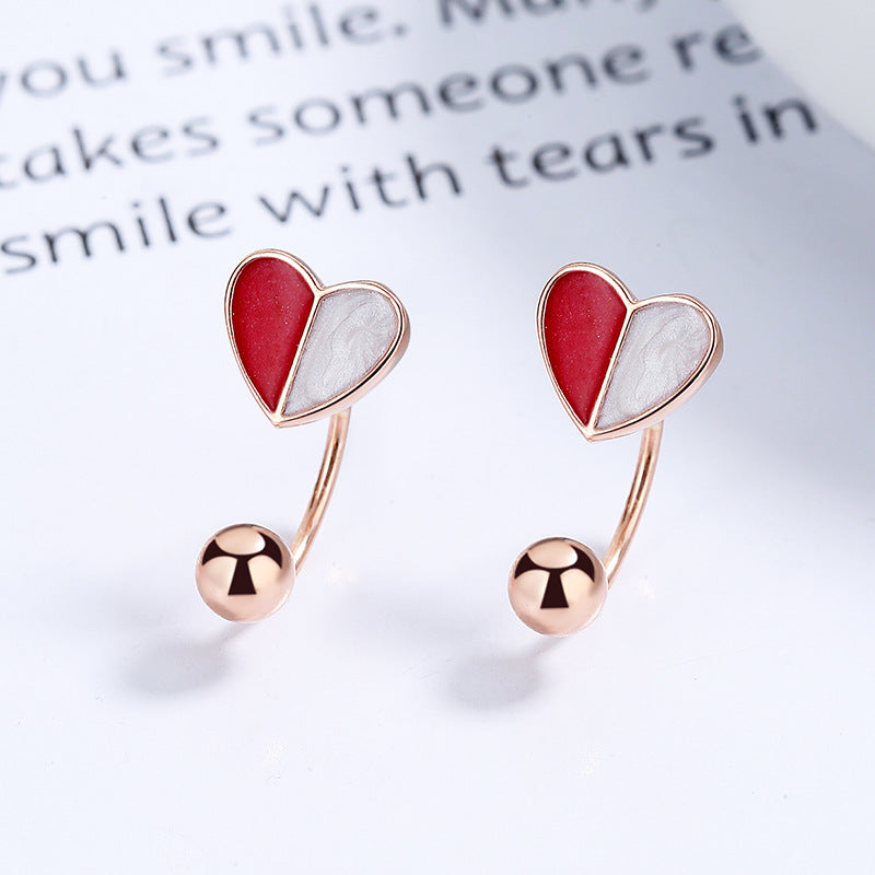 925 Sterling Silver Heart Screwed Earrings