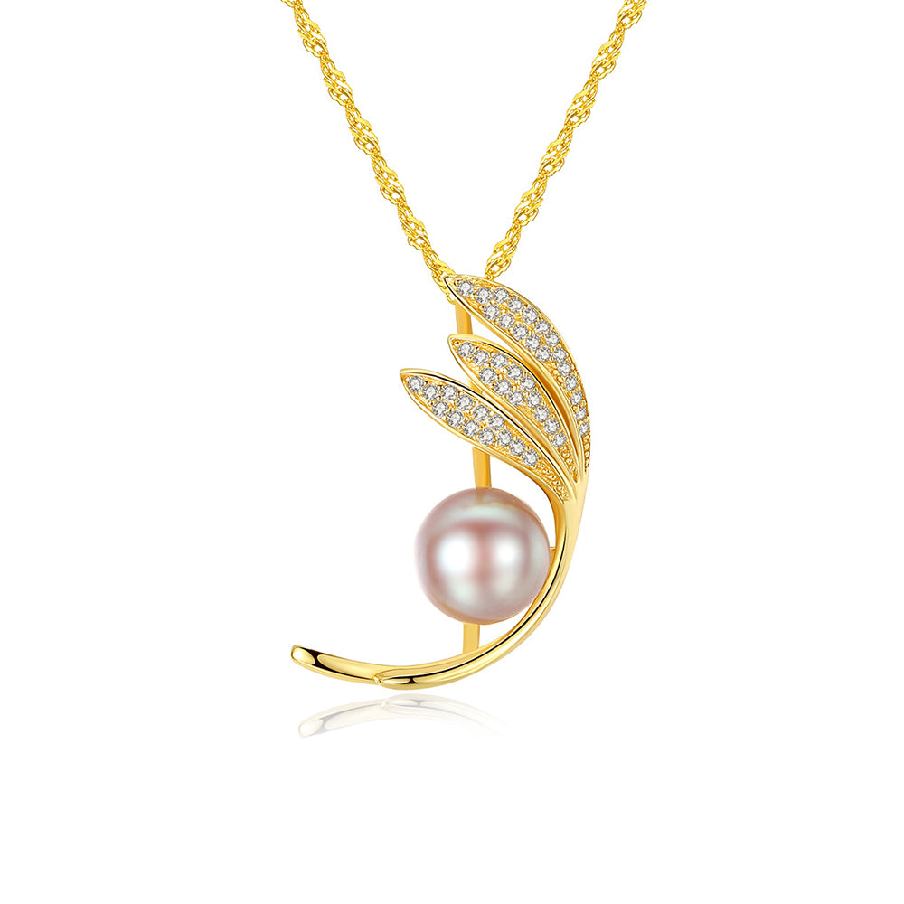 925 Sterling Silver Natural Pearl Drop Necklace Fashion Jewelry Gift for Women Girls