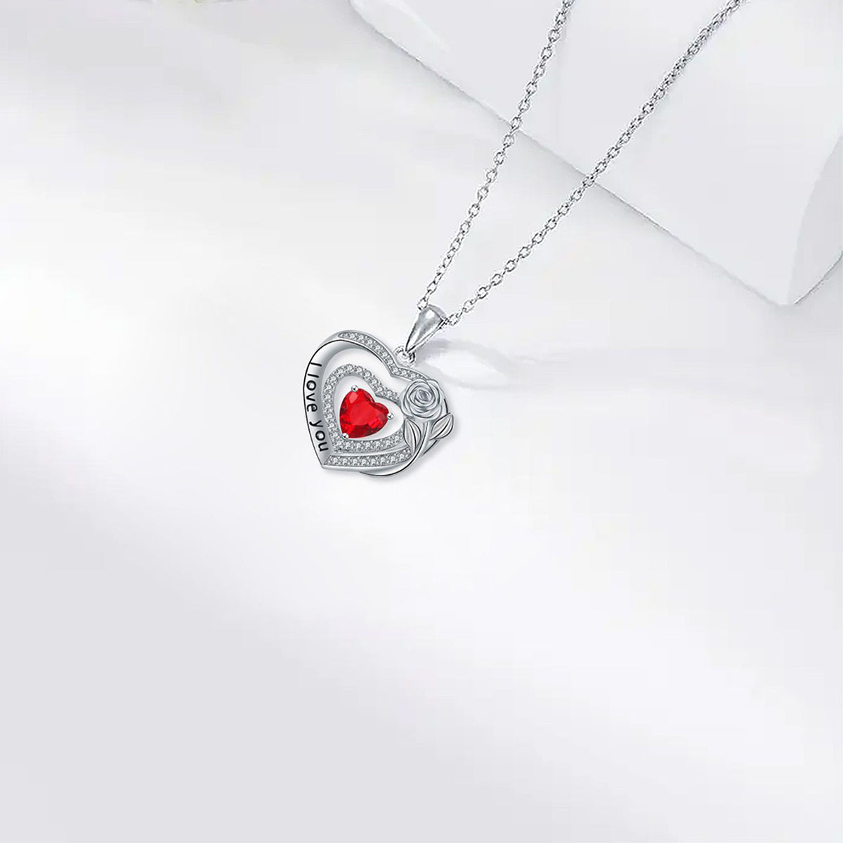 Copper With Silver Plated Heart Pendant Necklace