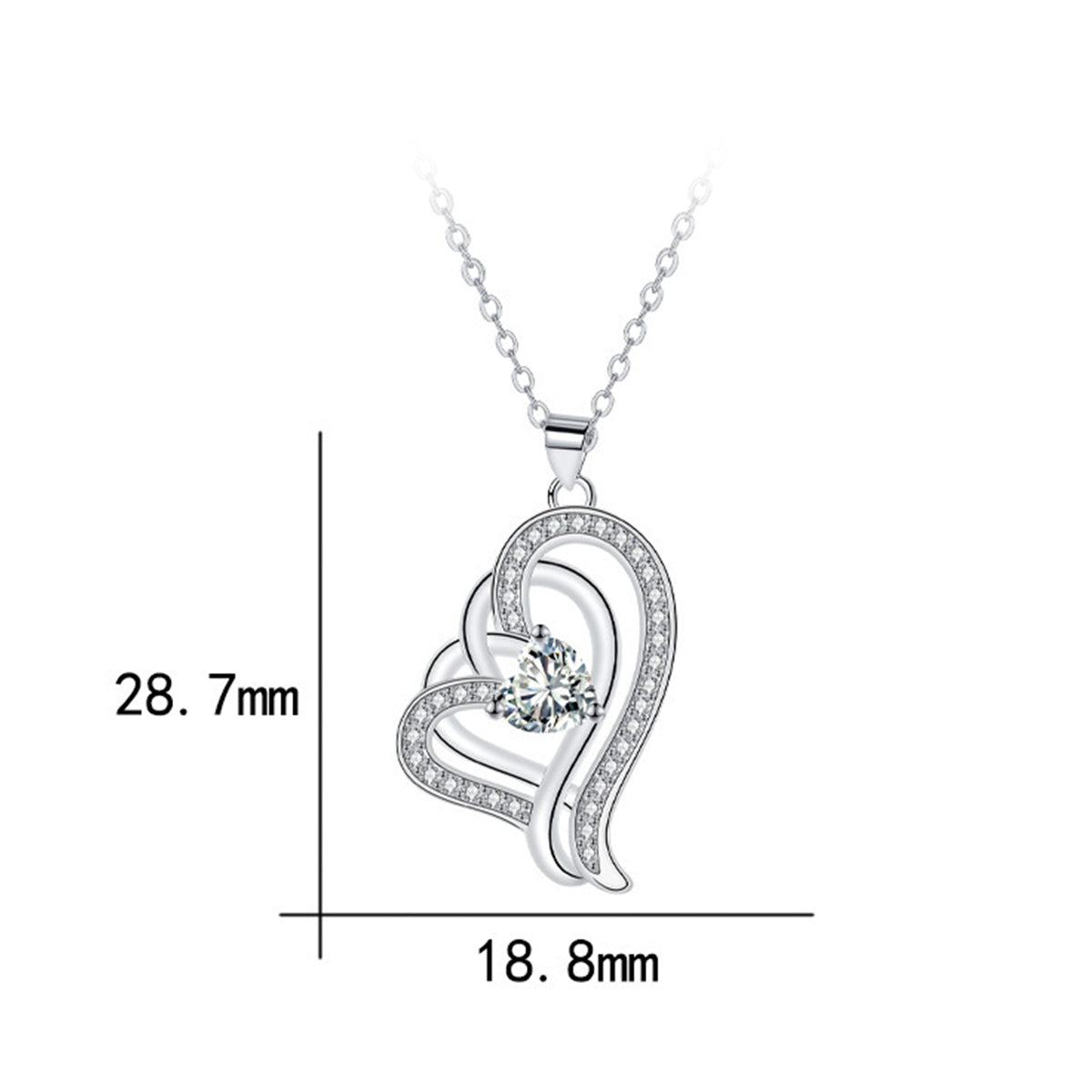 Copper With Silver Plated Heart Pendant Necklace