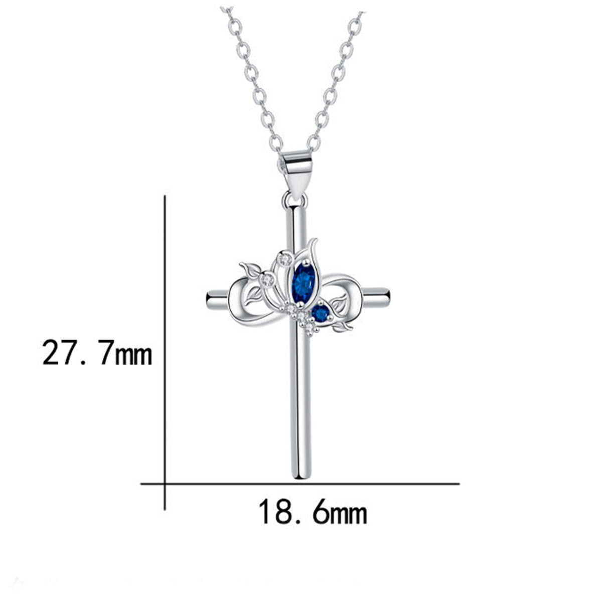 Copper With Silver Plated Cross Pendant Necklace