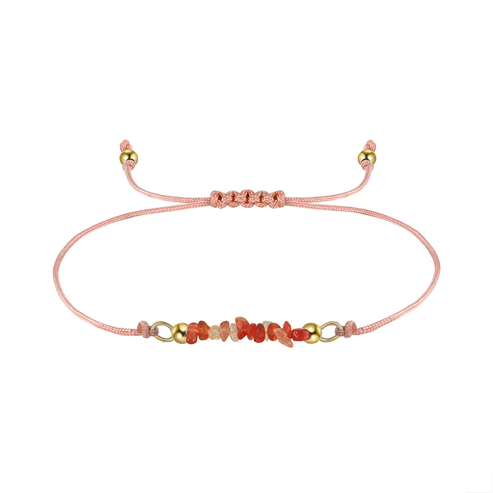 925 Sterling Silver Stones Braided Bracelet