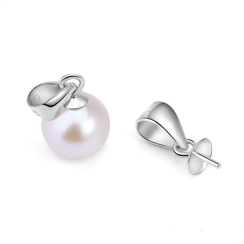 925 Sterling Silver Bail Pendant Mounting 3mm 4mm For Pearl Jewelry DIY