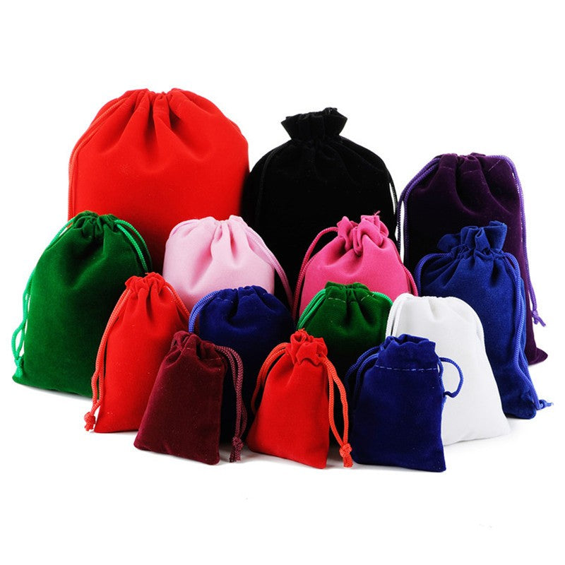 Bolsa de terciopelo con cordón para joyas