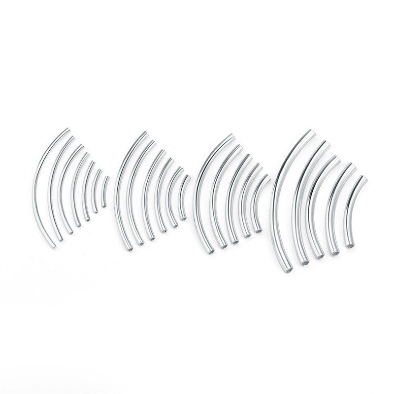 925 Sterling Silver Curved Tube Beads 1.5mm 2mm 2.5mm 3mm For Jewelry DIY