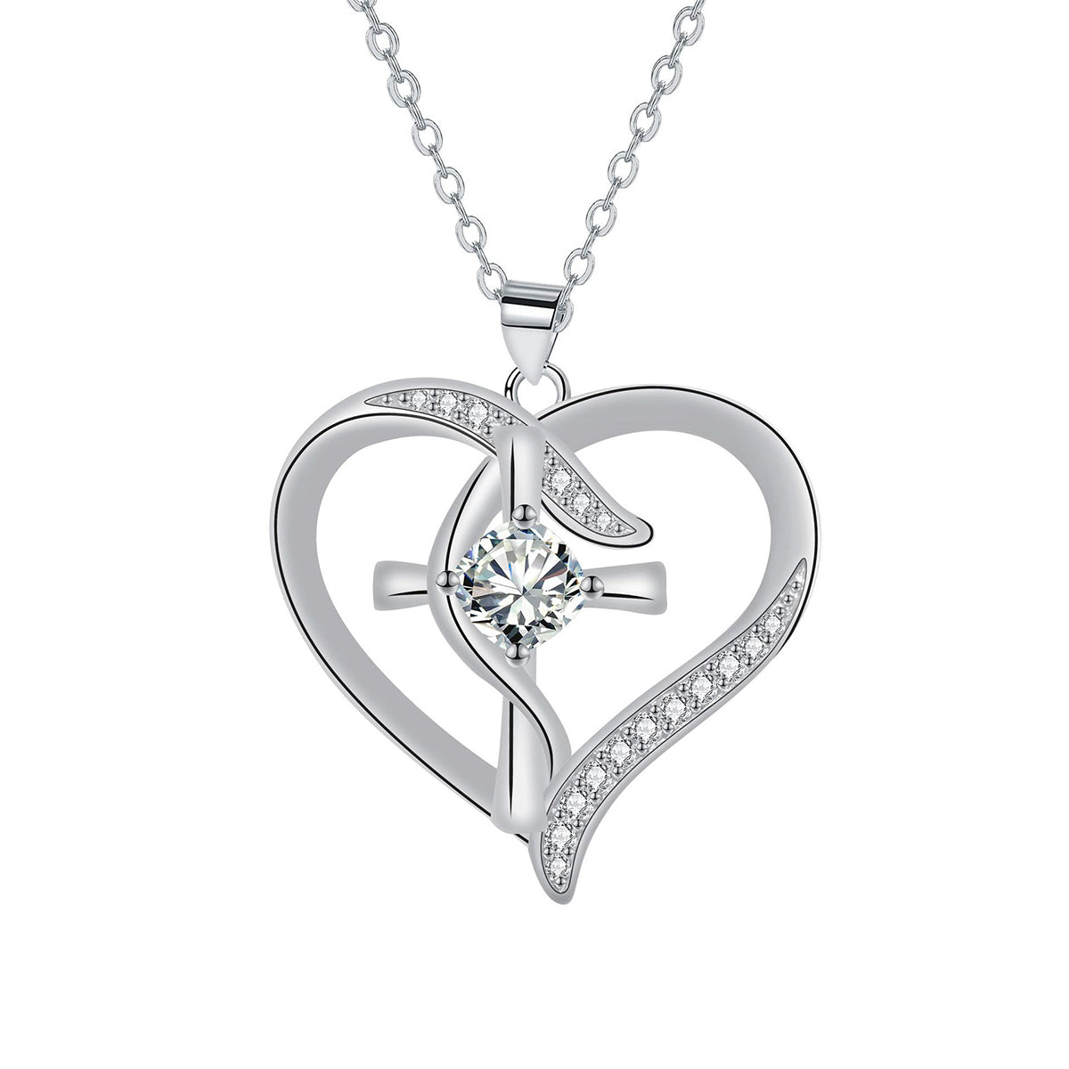 Copper With Silver Plated Heart Pendant Necklace