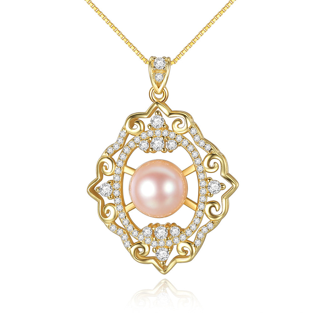 925 Sterling Silver Natural Pearl Drop Necklace Fashion Jewelry Gift for Women Girls