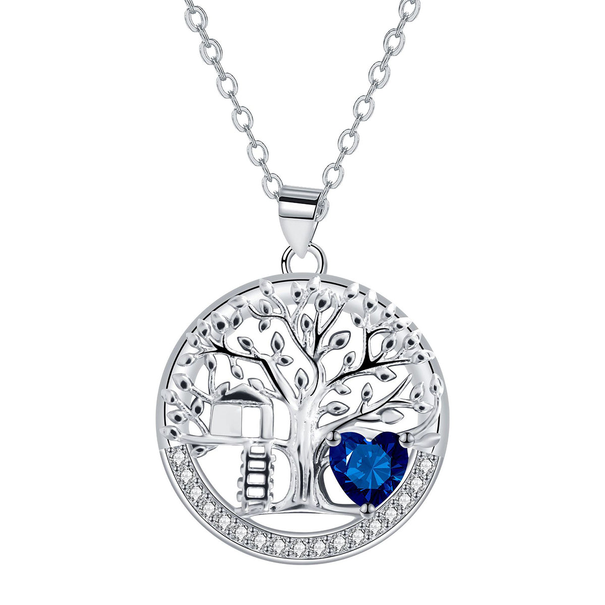 Copper With Silver Plated Tree of Life Pendant Necklace