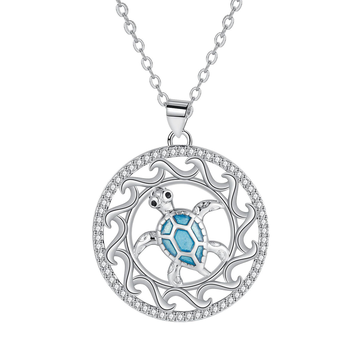 Copper With Silver Plated Turtle Pendant Necklace
