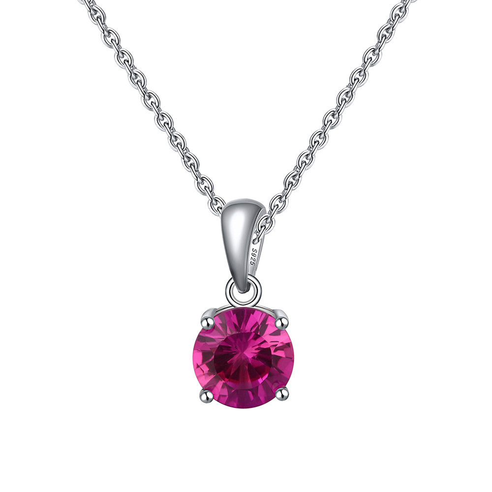 925 Sterling Silver Birthstone Necklace
