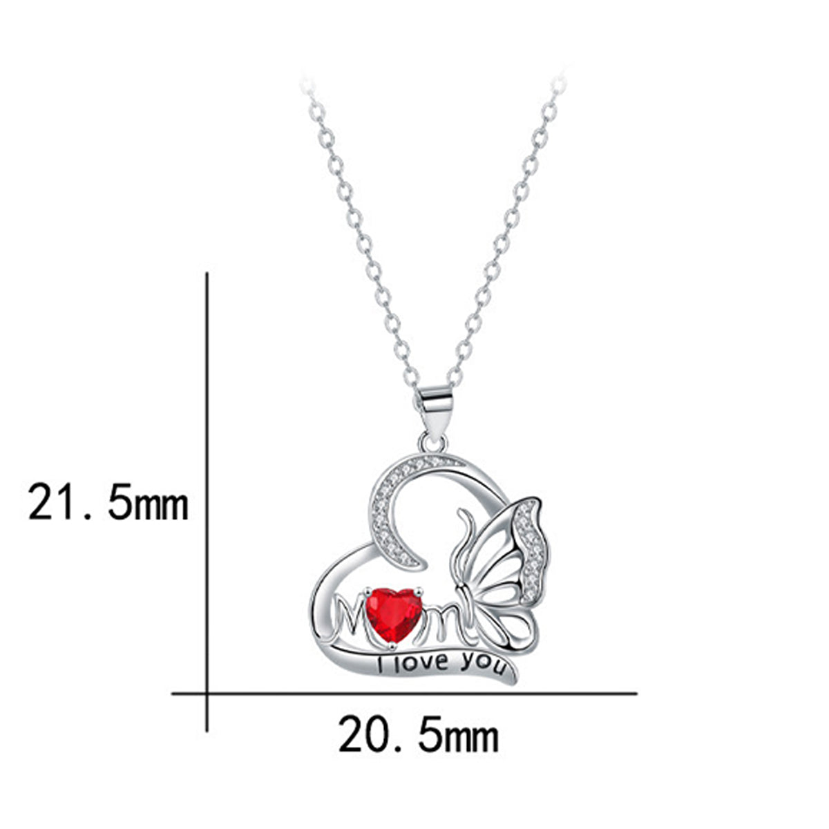 Copper With Silver Plated Heart Pendant Necklace