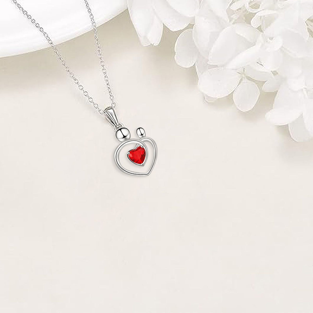 Copper With Silver Plated Heart Pendant Necklace