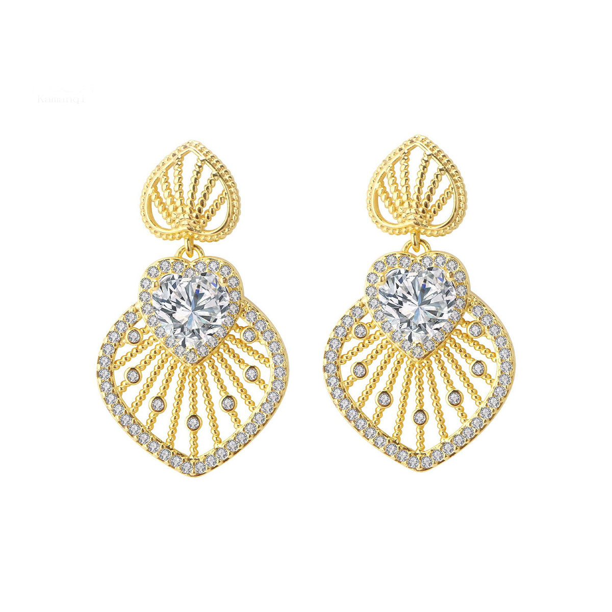 Copper With Gold Plated Fashion Jewelry Earrings