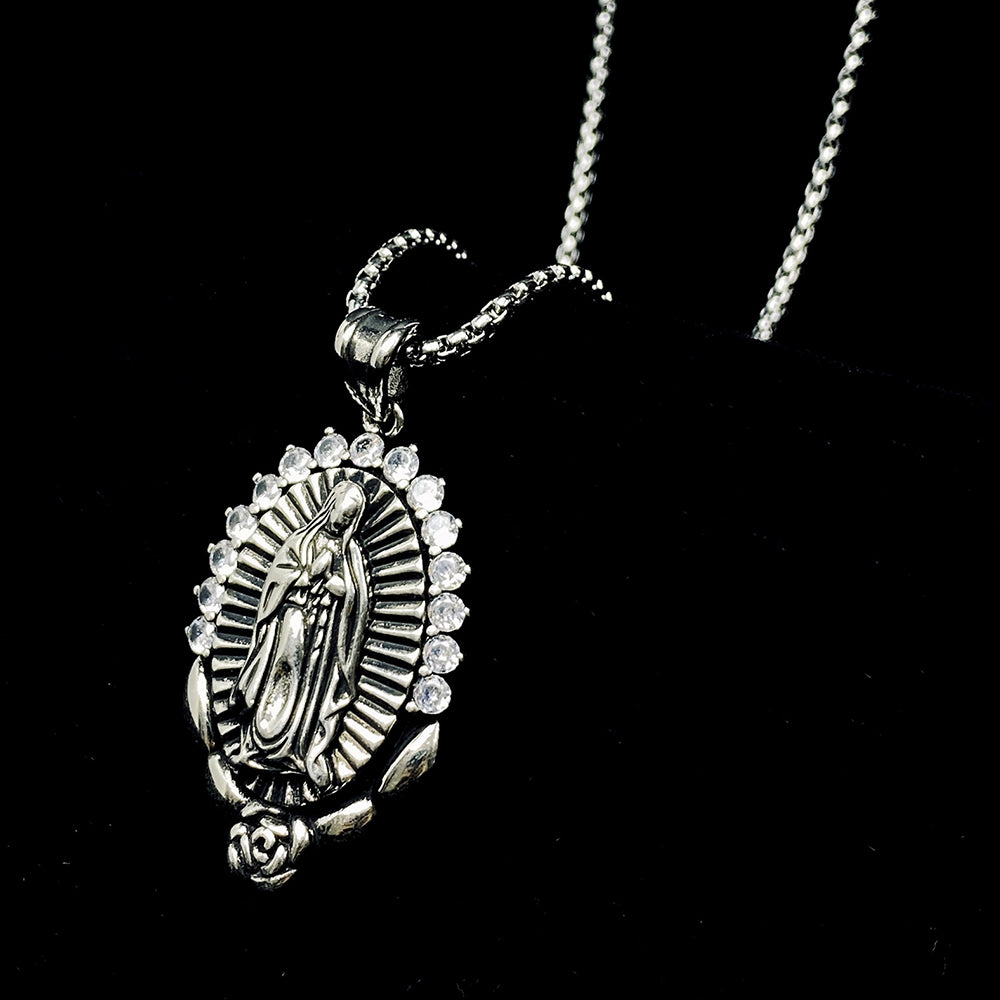 Virgin Mary Pendant Necklace, Men Women's Fashion Jewelry, Perfect for Parties & Gifts, Elegant Accessory for Everyday Wear
