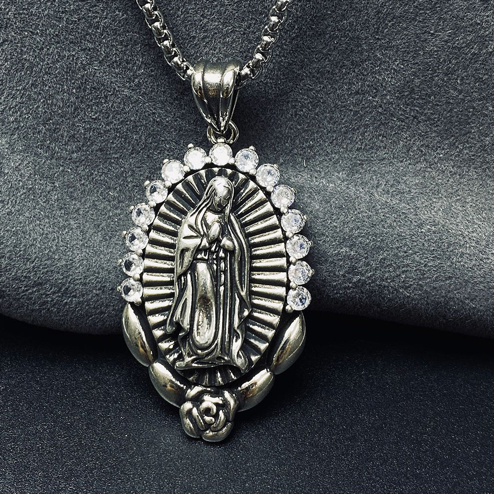 Virgin Mary Pendant Necklace, Men Women's Fashion Jewelry, Perfect for Parties & Gifts, Elegant Accessory for Everyday Wear