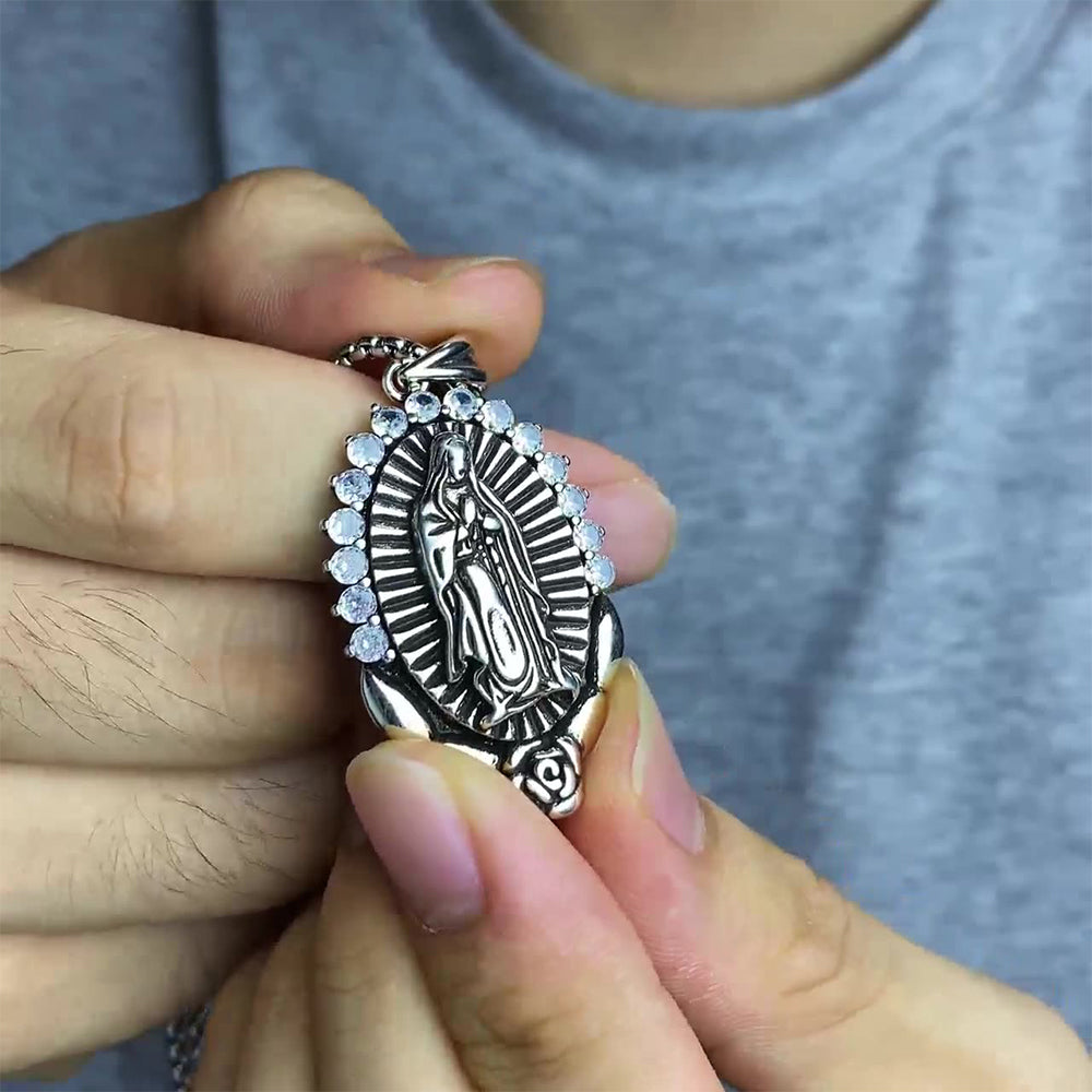 Virgin Mary Pendant Necklace, Men Women's Fashion Jewelry, Perfect for Parties & Gifts, Elegant Accessory for Everyday Wear