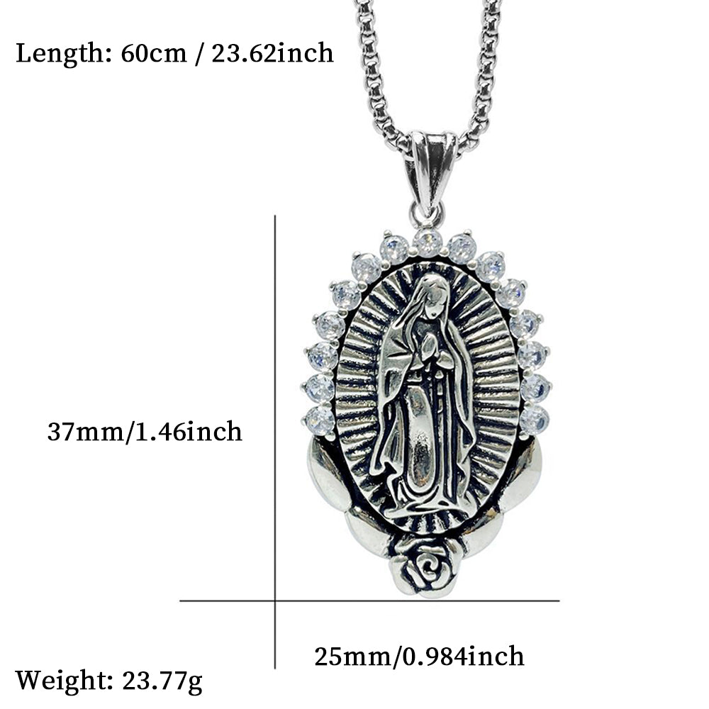 Virgin Mary Pendant Necklace, Men Women's Fashion Jewelry, Perfect for Parties & Gifts, Elegant Accessory for Everyday Wear