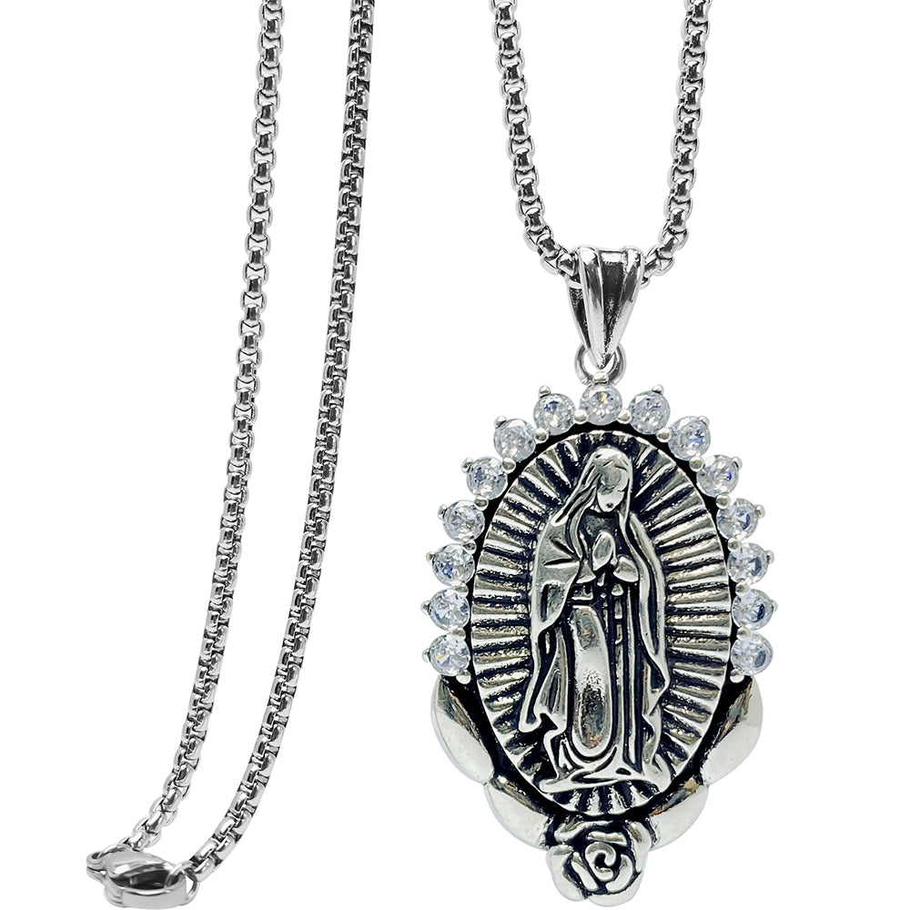 Virgin Mary Pendant Necklace, Men Women's Fashion Jewelry, Perfect for Parties & Gifts, Elegant Accessory for Everyday Wear