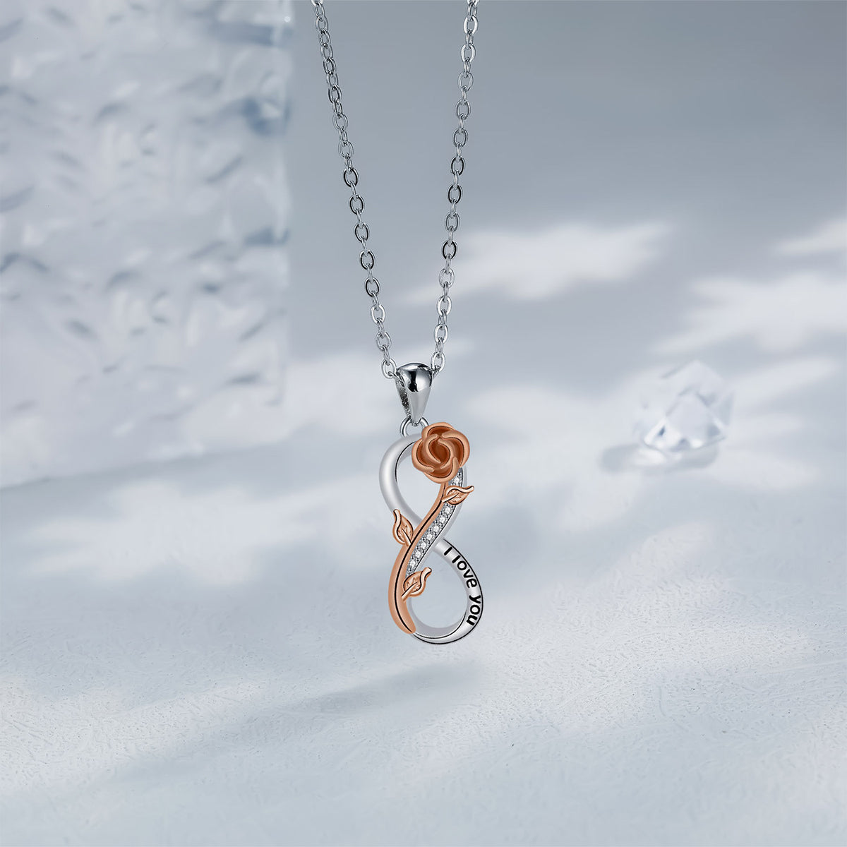 Copper With Silver/Rosegold Plated Infinity Pendant Necklace