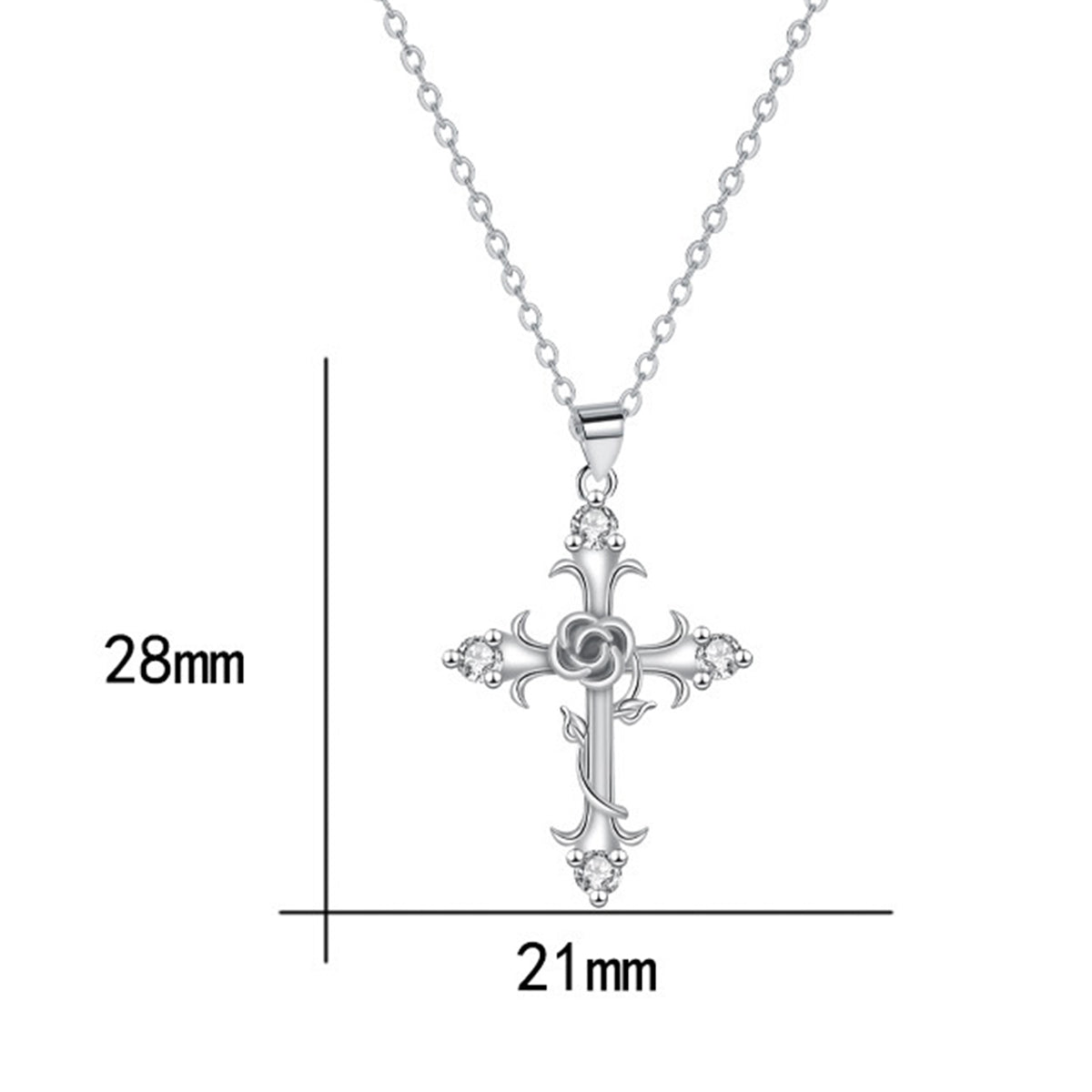 Copper With Silver Plated Cross Pendant Necklace