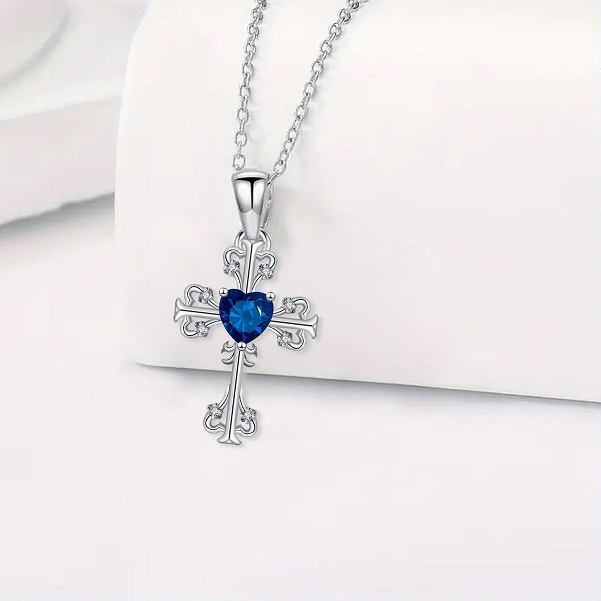 Copper With Silver Plated Cross Pendant Necklace