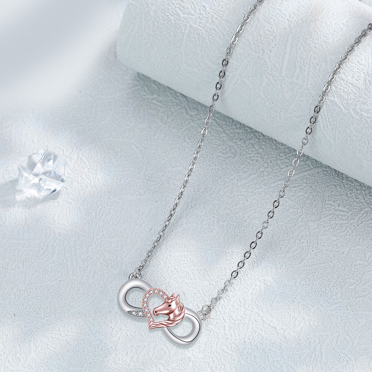 Copper With Silver/Rosegold Plated Infinity Pendant Necklace