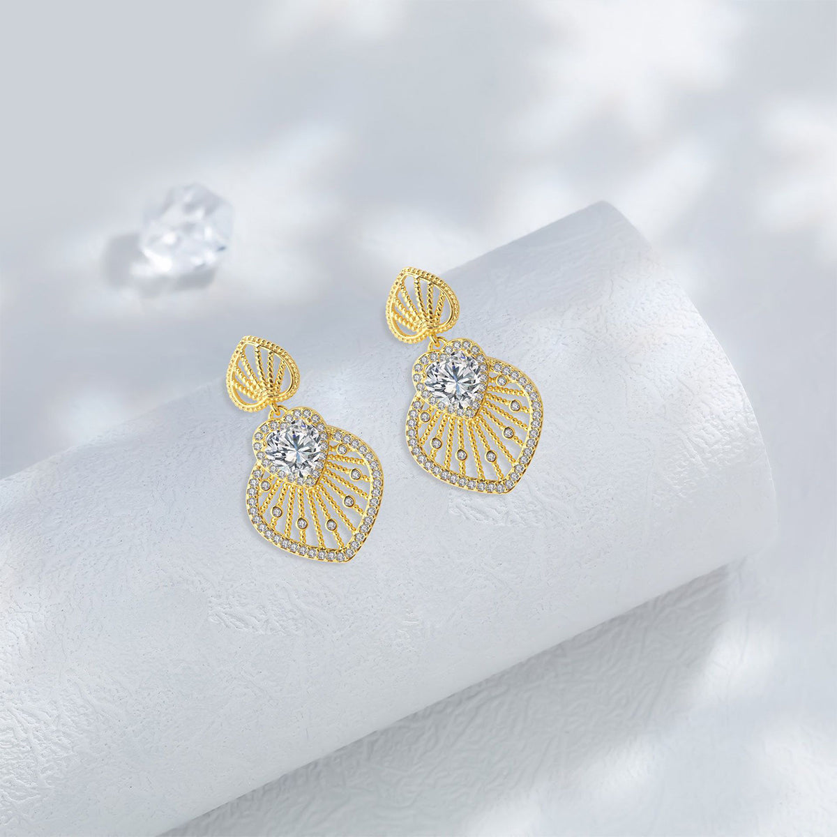 Copper With Gold Plated Fashion Jewelry Earrings