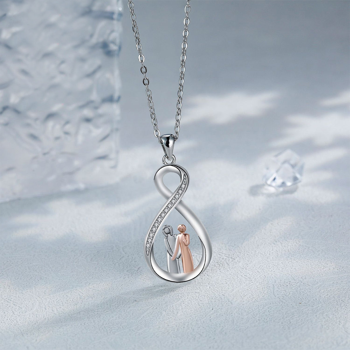 Copper With Silver/Rosegold Plated Infinity Pendant Necklace
