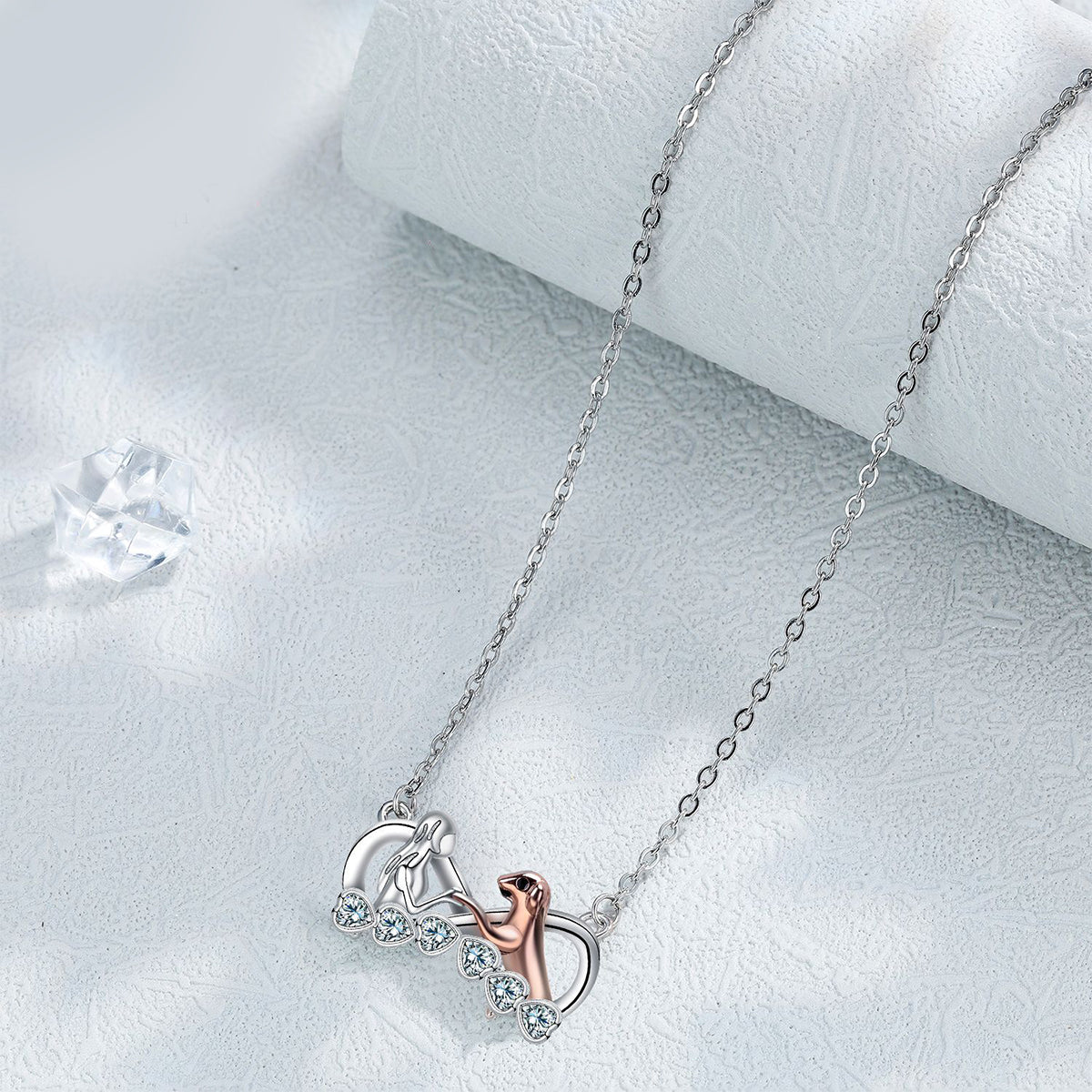 Copper With Silver/Rosgold Plated Infinity Pendant Necklace