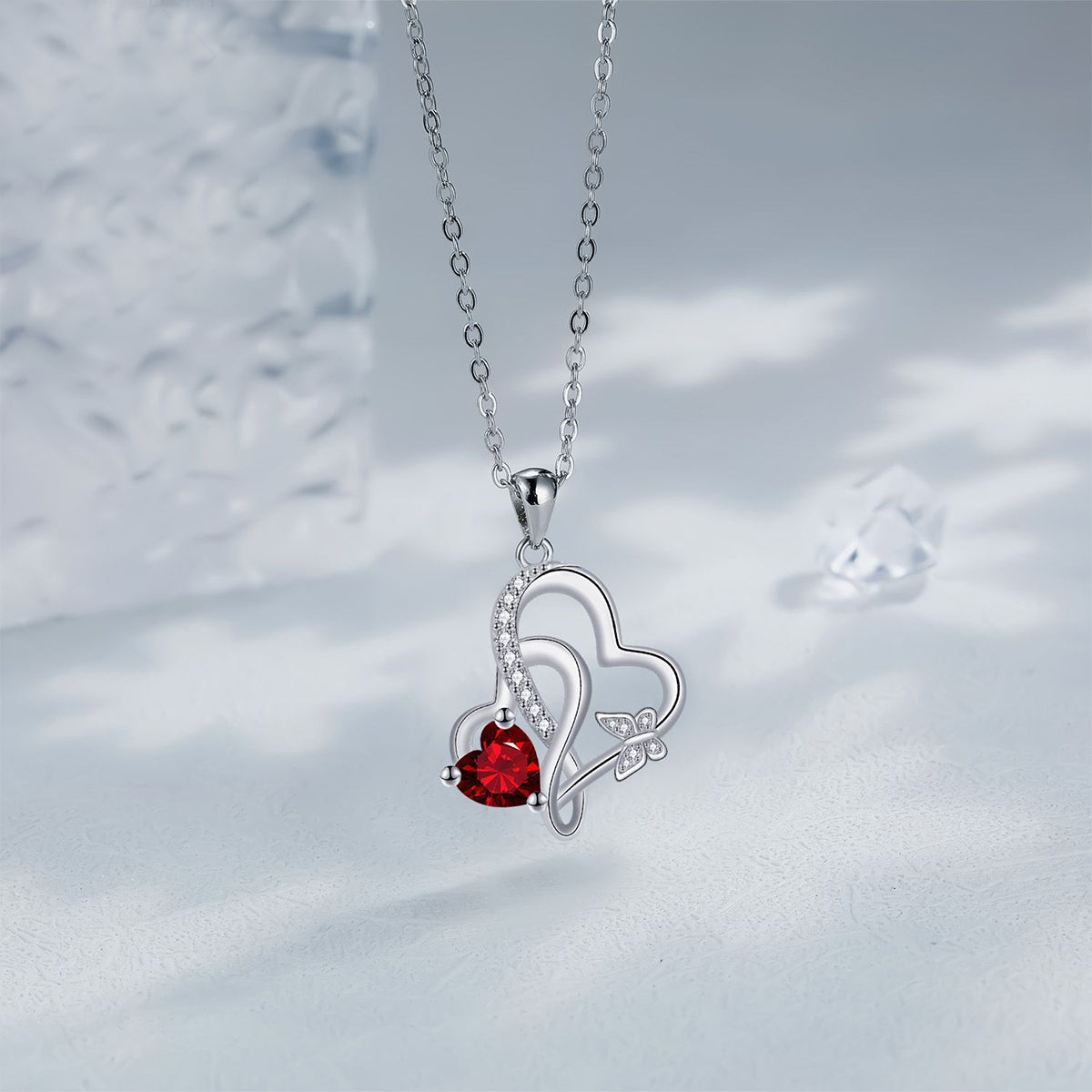 Copper With Silver Plated Heart Pendant Necklace