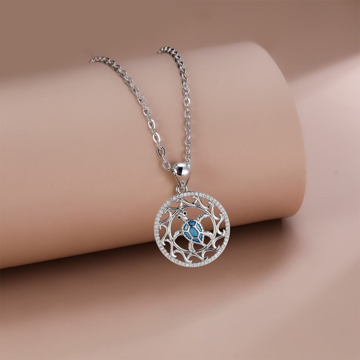 Copper With Silver Plated Turtle Pendant Necklace