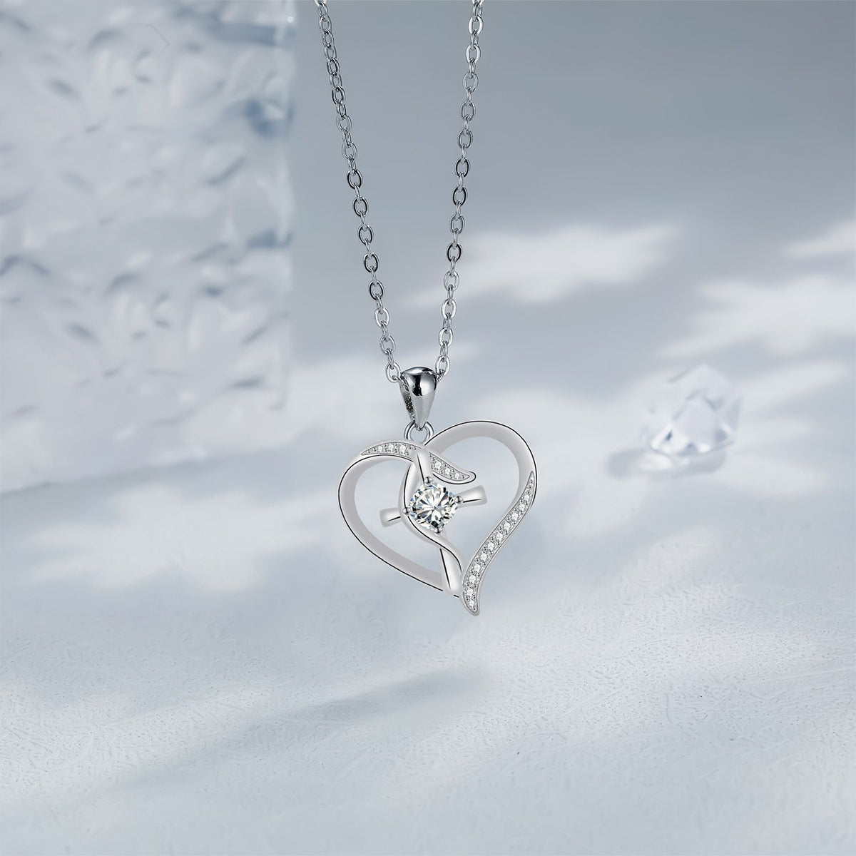 Copper With Silver Plated Heart Pendant Necklace