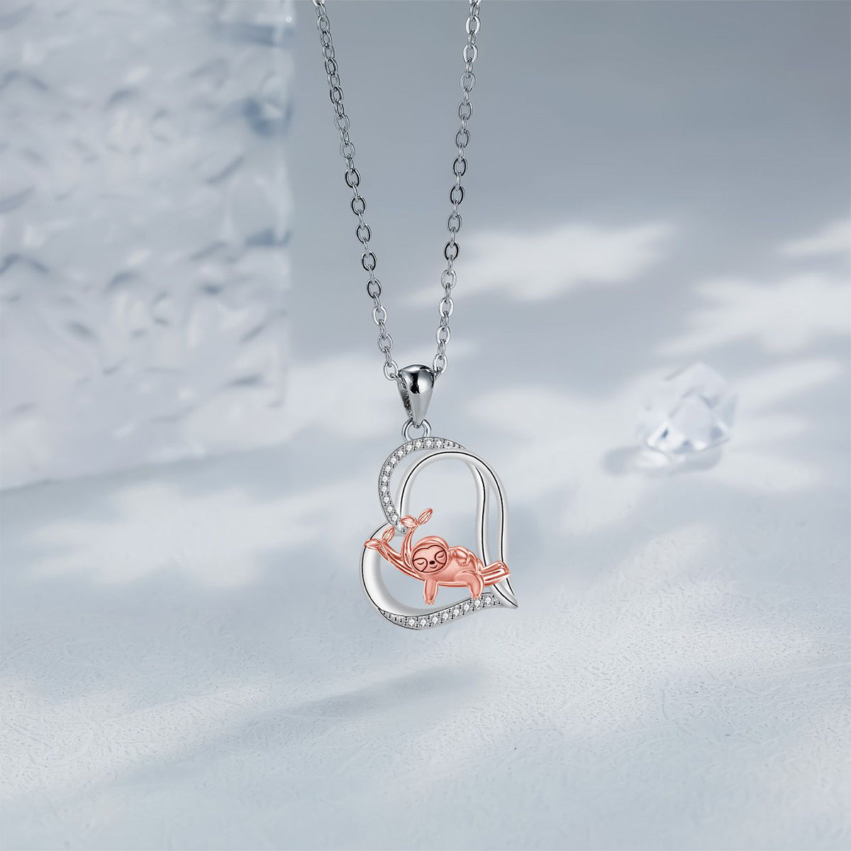 Copper With Silver/Rosegold Plated Heart Pendant Necklace
